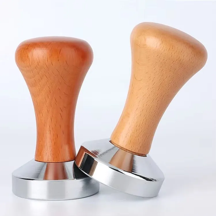 Hot Sale 201 Stainless Steel Coffee Tamper Beech Wood Barista Tamper Tools Espresso  with Beech Wooden Handle