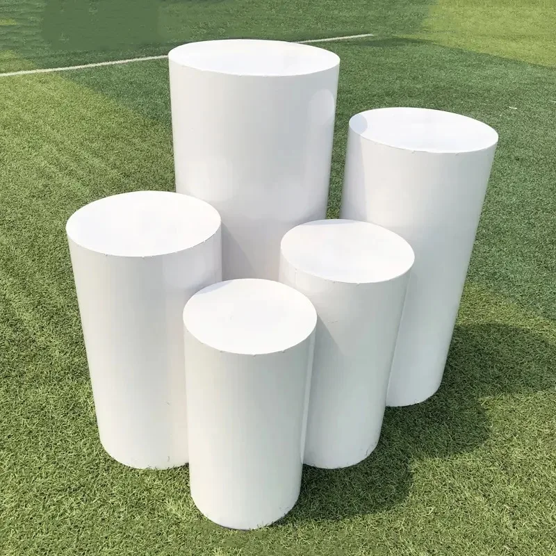 5/3 Stück weiße Zylinderhüllen für Hochzeiten, Geburtstagsfeiern, Dekorationen, Zylindersäulenabdeckungen, Säulen, Zylinderhüllen aus elastischem Stoff – Detail 39