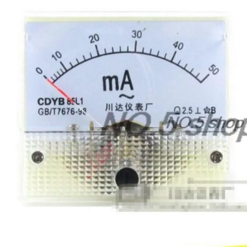 1Pc 85L1-A Pointer type AC Milliampere Ammeter 50mA 100mA 200mA 300mA 500mA