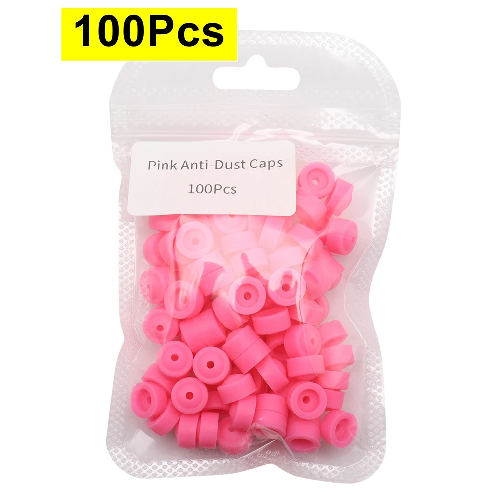 10/20/50/100/400 Stuks Roze Siliconen Stofdichte Protector Caps voor 2/32 "Nail Boren-of E-bestand Siliconen Stofstopper Roze Nagel