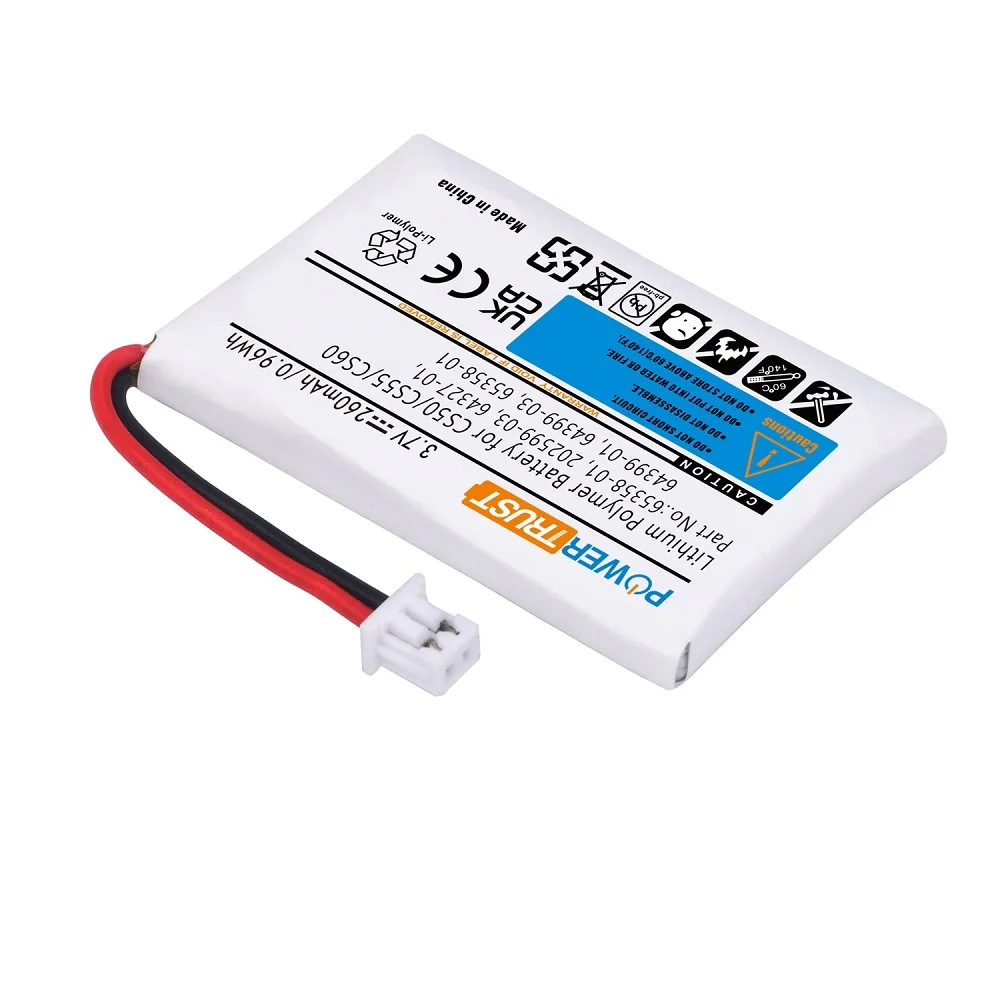 3.7v 260mah bateria para plantronic cs50 cs361n cs60 supraplus sem fio savi escritório wo300 wo350 avaya AWH-55 fones de ouvido sem fio