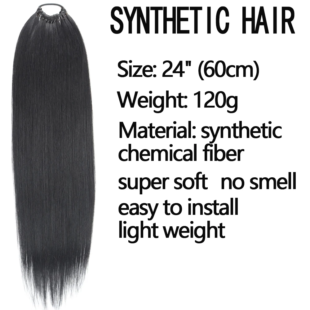 MISSQUEEN Synthetic 24 Inch Ponytail Hair Extensions High Temperature Resistant Ponytail Suitable for Daily Wear by Women