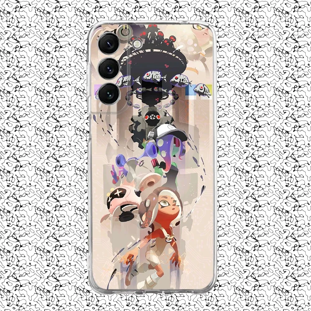 Game S-Splatoon Characters Phone Case For Samsung S30,S23,21,22,20,FE,lite,S10,9,PIus Note20ultra Free shipping Transparent