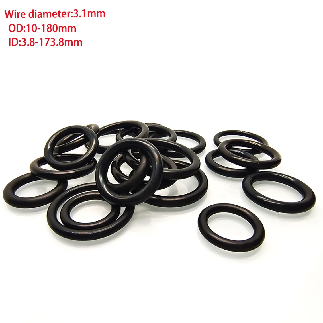 سمك CS 3.1 مللي متر O-نوع حلقة الختم طوقا ID 3.8-173.8 مللي متر EPDM المطاط معزول مقاوم للماء غسالة حلقة لإحكام الإغلاق المستديرة OD 10-180 مللي متر
