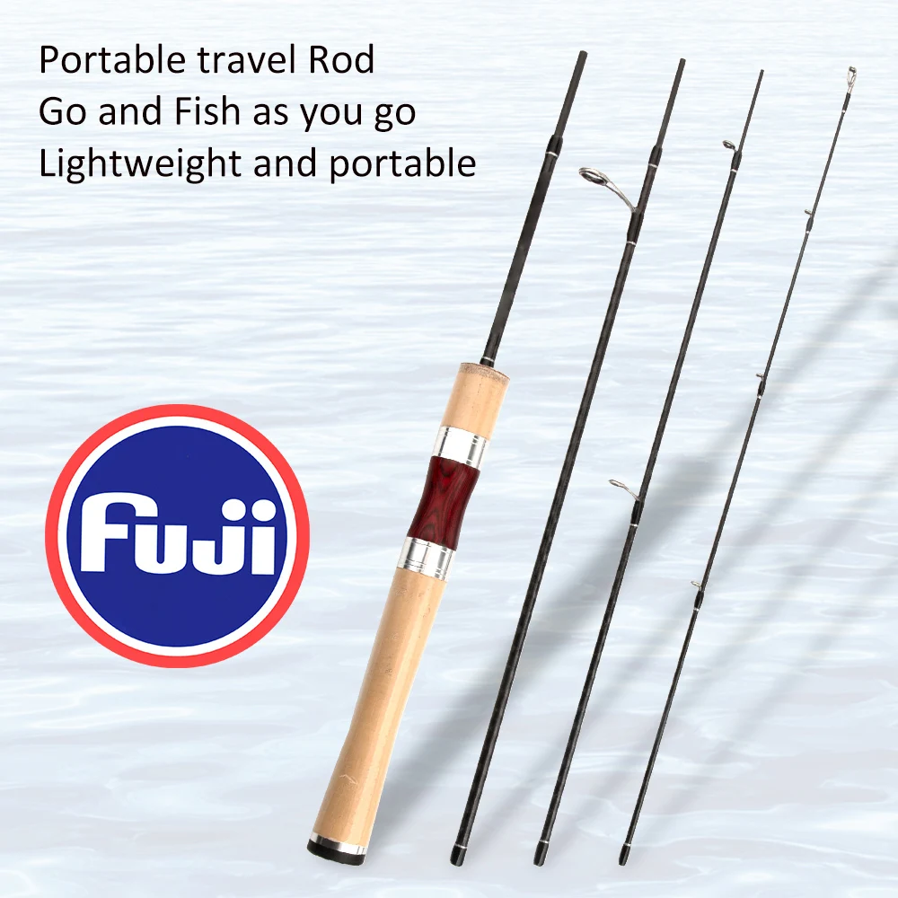 1.5m Fuji Guide Ultralight Cork Handle Fishing Rod Carbon 4 Sections Crappie Panfish Ultralight Spinning rods