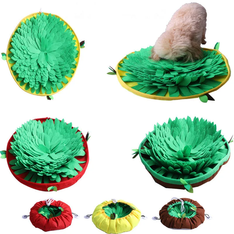 

Dog Felt Padded Olfactory Deformable Pad Feeder Bowl Snuffle Mat Dogs Training Olfactory Mat Slow Feeding Bowl Pet Puzzle Toy