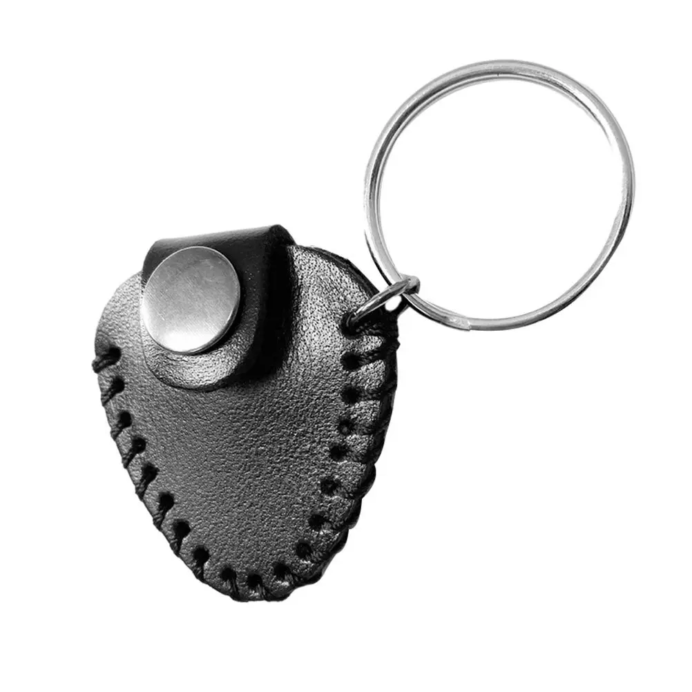 محفظة تخزين ملحقات الجيتار بتصميم عملي من جلد البقر متينة ومقاومة للخدش ومقاومة للاهتزاز حقيبة جيتار سوداء #2