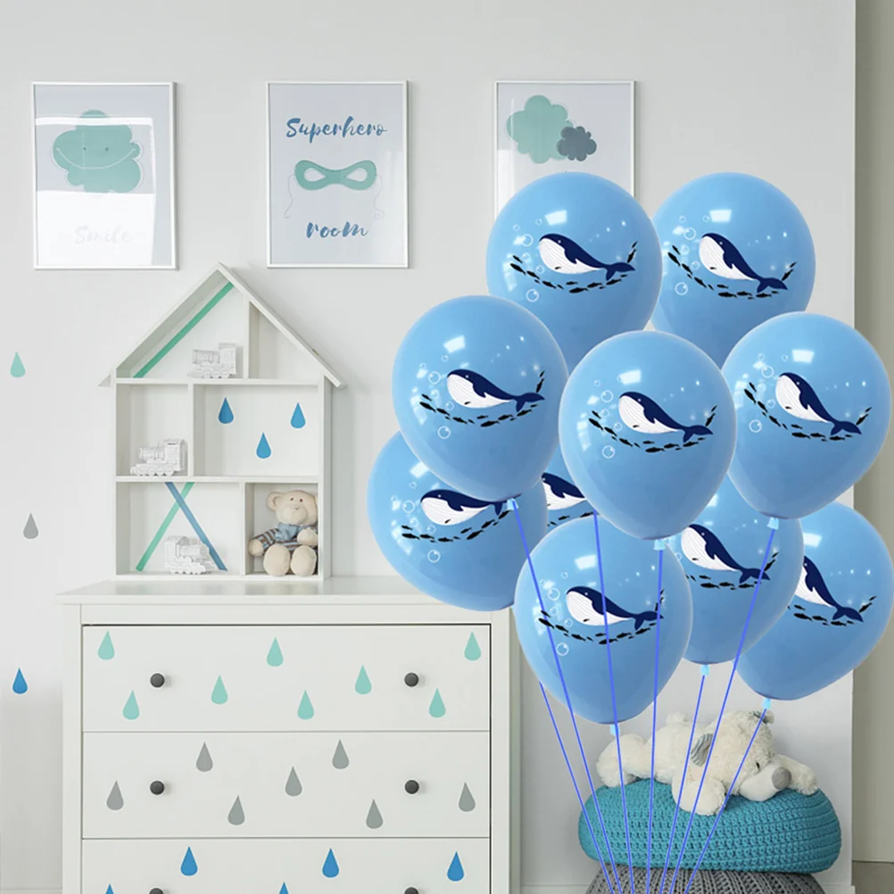 20Pcs Balloon Balloons Party Decorative Gift Marine Theme Party Latex Balloons Emulsion Whale Child Decoration 2024 New