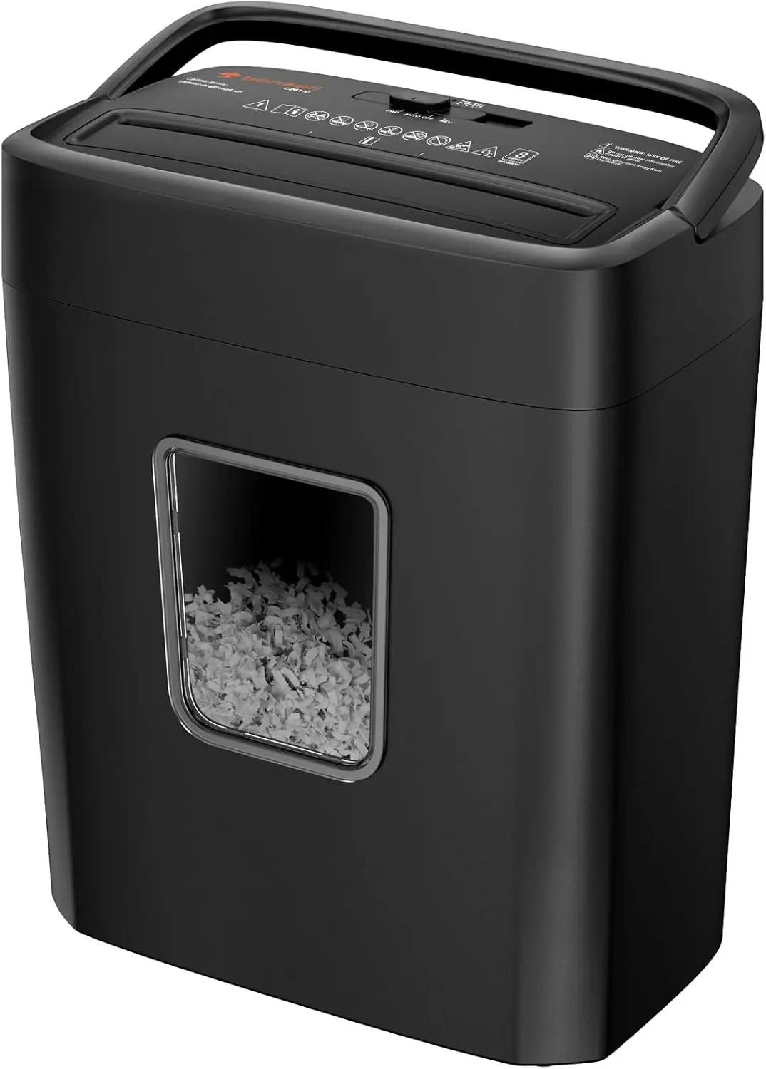 Bonsaii 8-Sheet Cross Cut Paper Shredder with hand for home use with 4.1 Gallon Wastebasket