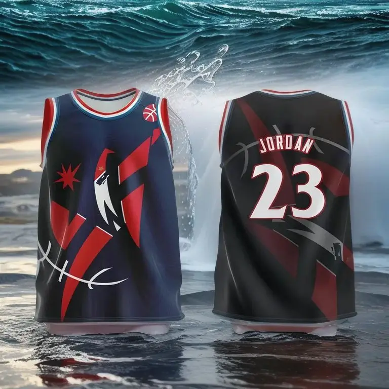 Latest Explosive Basketball Jersey Collection Retro Wizards Edition Round Neck Sleeveless Top Summer Men's Sports Vest Quick Dry