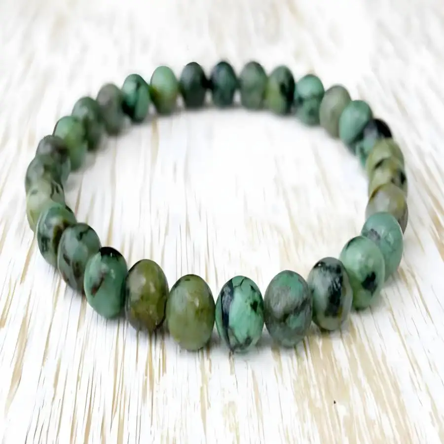 

6mm African Turquoise Crystal Stretch Bracelet 7.5inches Chaplet elastic Buddhist Women Zen Mala Tibetan Stone Nirvana Jewelry