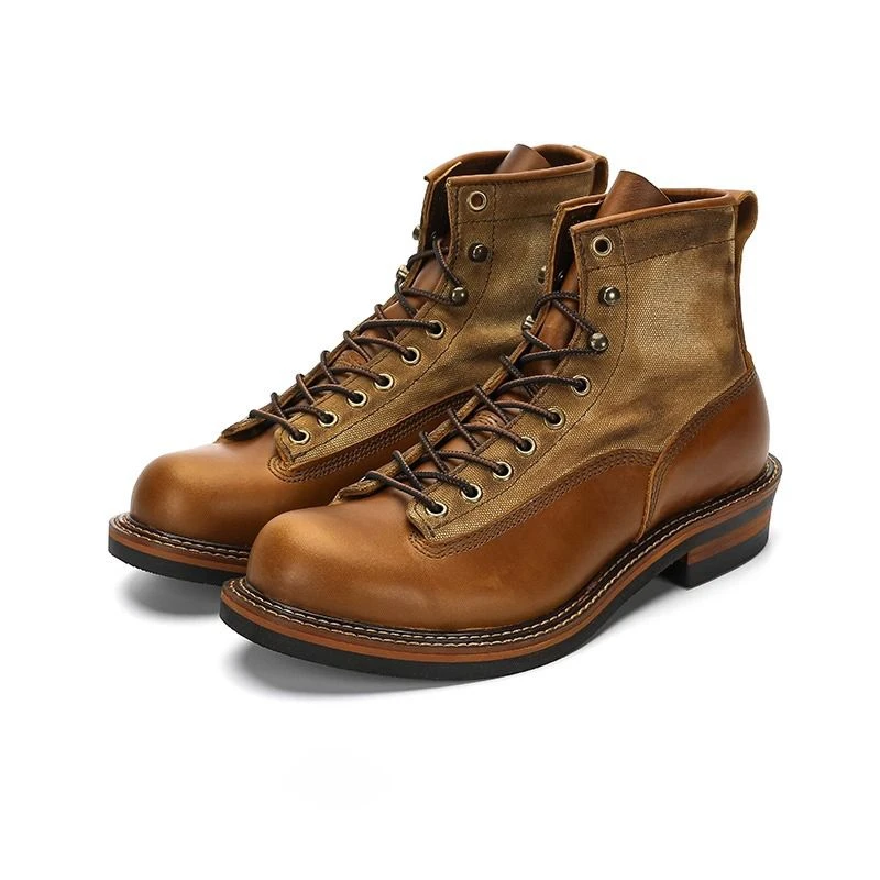 

Винтажные мужские ботинки в стиле ретро, рабочая одежда, мотоциклетные ботинки с высоким берцем, ботинки десантника, носимые в выглядязи или длиной до икры