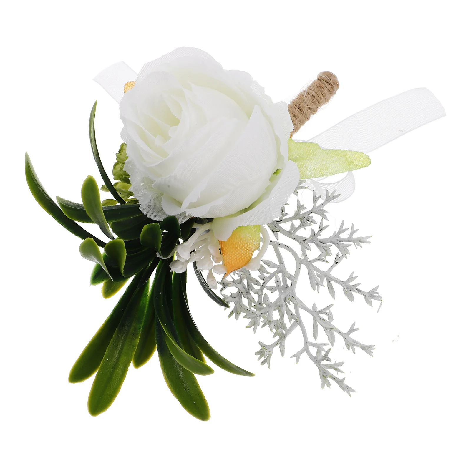

Artificial Groom Boutonniere Flower Pin Elegant Simulated Flower Wedding Party Decoration Men Wedding Accessories
