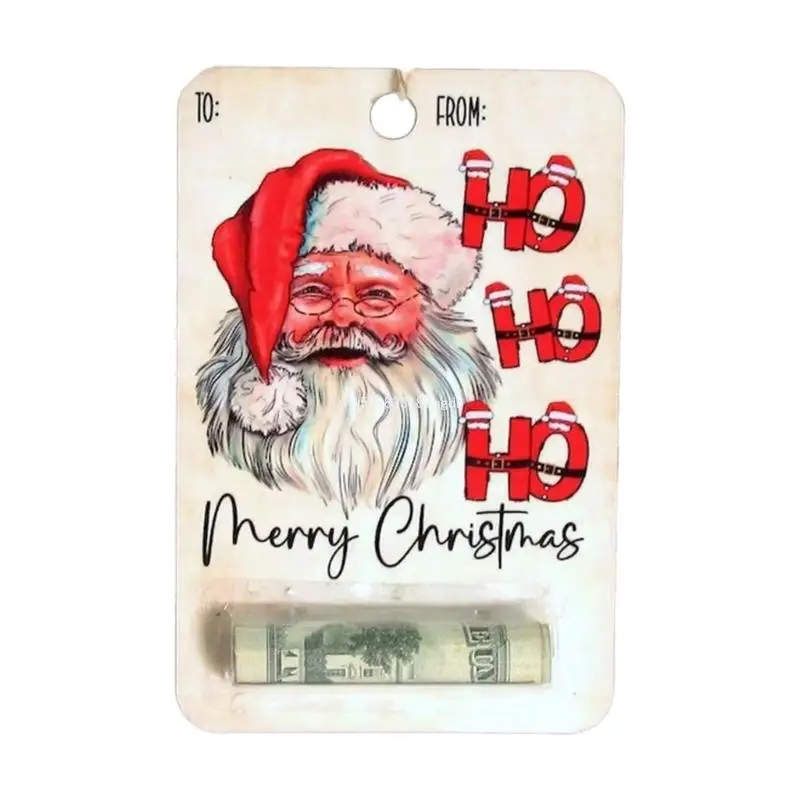 Practical Christmas Unique Money Holder Cartoon Money Clip Pendant Decoration Gift Card for Home Decor or Gifting Dropship