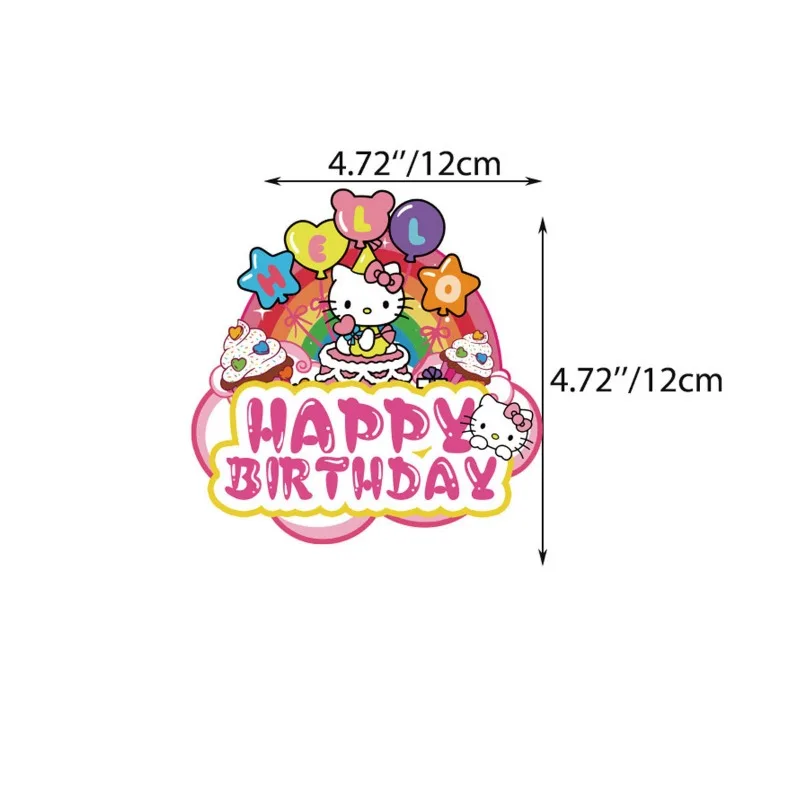 Sanrio Hello Kitty Cake Flag Anime Cartoon Cake Card Children's Birthday Party Cake Decoration Girl Cute Gift