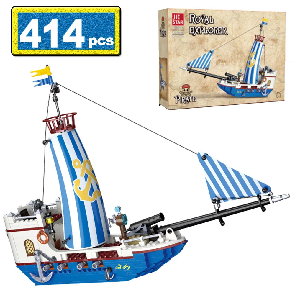 

City Sailing Ship Explorer Sailboat Model Building Blocks Creative Ocean Vessels Desktop Ornaments Bricks MOC Toys Kids Gifts