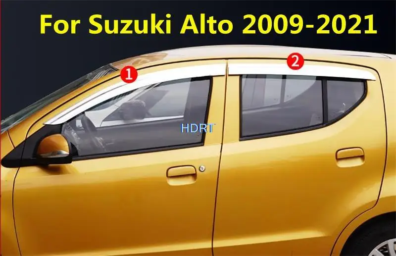 Weather Shield Side Window Deflector Visor Sun Rain Eyebrow Shelter For Suzuki Alto (K10) 2009-2021 Car Styling