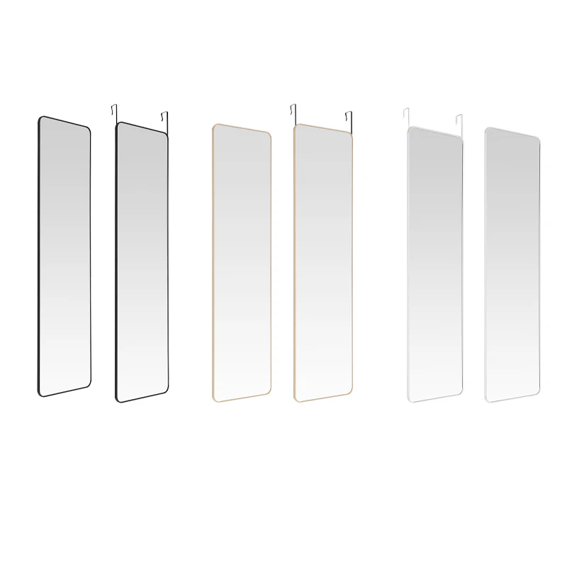 【Lifeideas】Full Length Mirror with Rounded Corners Door Hanging Black Mirror 37x147cm