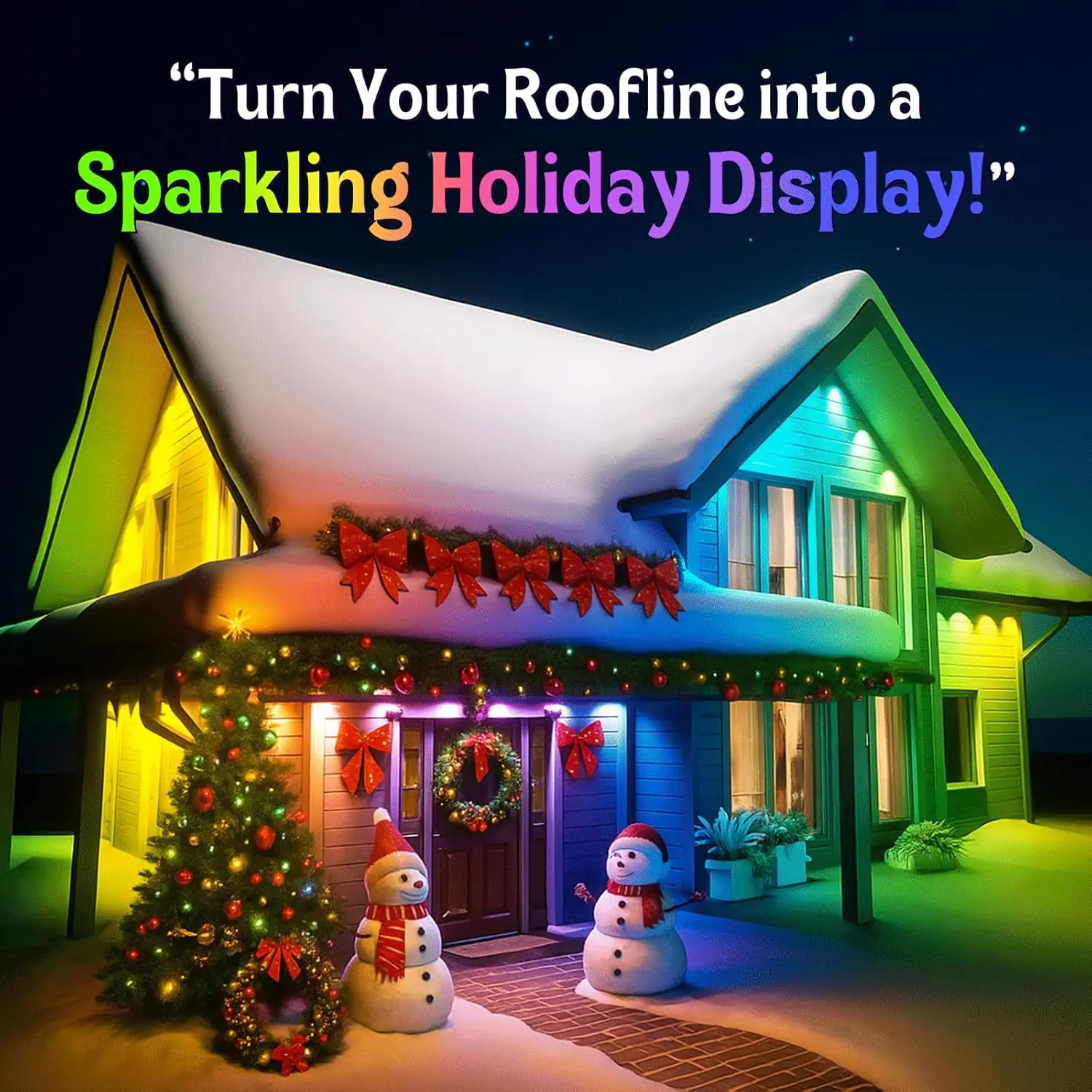 MIMI RGB أضواء خارجية دائمة IP67 أضواء LED مقاومة للماء أضواء الطنف لتقوم بها بنفسك أوضاع المشهد لديكور الهالوين والعطلات #2