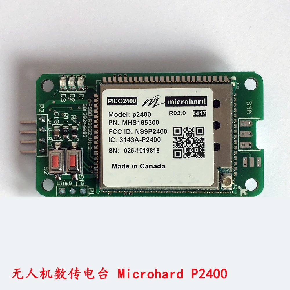 

Microhard P2400 Wireless data transmission radio module with 1W power and 50KM long-range application UAV