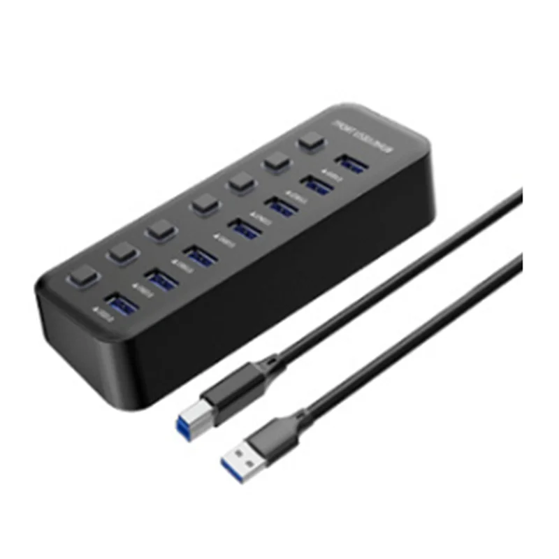 USB Hub 3.0 7 Port, USB Data Hub Splitter, 5Gbps High Speed USB Port Expander for Various USB Devices