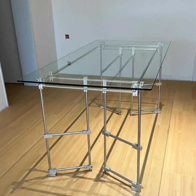 Desk transparent table simple modern light luxury small apartment restaurant balcony desk office glass entrance table