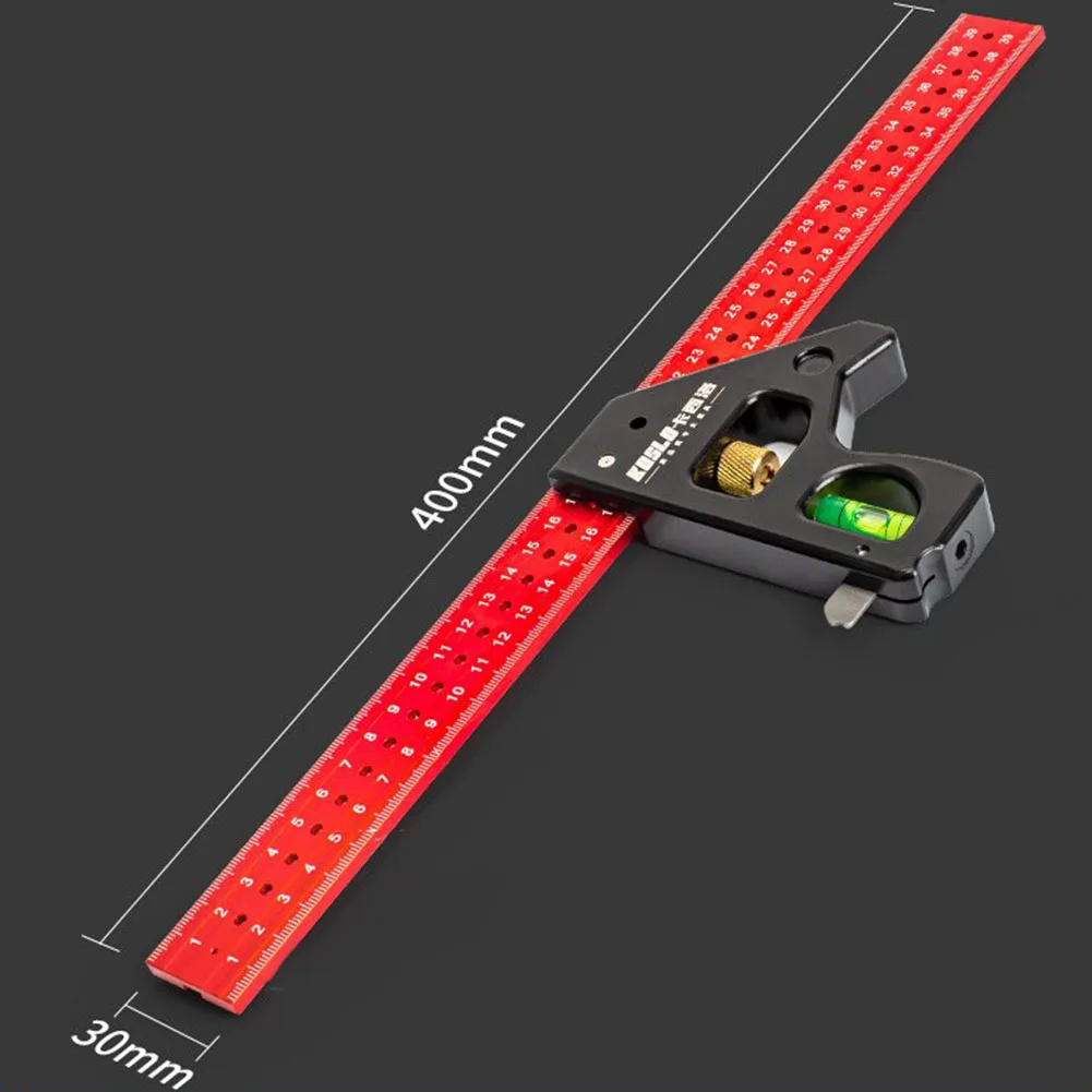 Stainless Steel Square Ruler Adjustable Multifunctional Combination Right Angle Ruler With Spirit Level