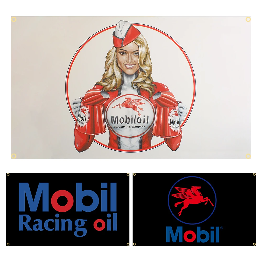 90x150cm Mobiloils Super Flag Polyester Printed Racing Car Decoration Banner Tapestry