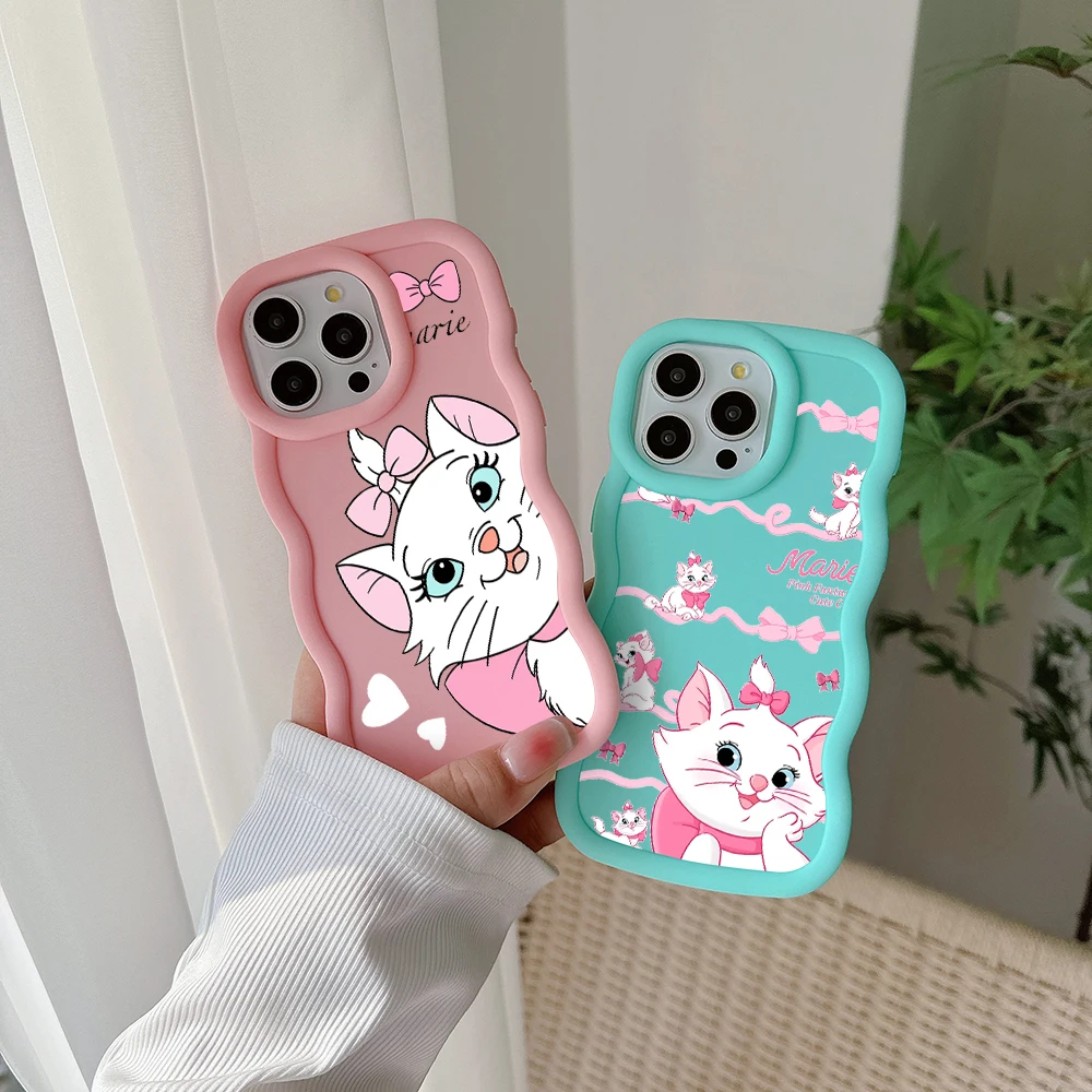 Pink Bow knot Marie Cat Phone Case For Xiaomi Redmi A1 A2 8 8A 9C 9T 10C 12C 13C Poco X3 X5 Pro Plus 4G 5G Soft TPU Back Cover