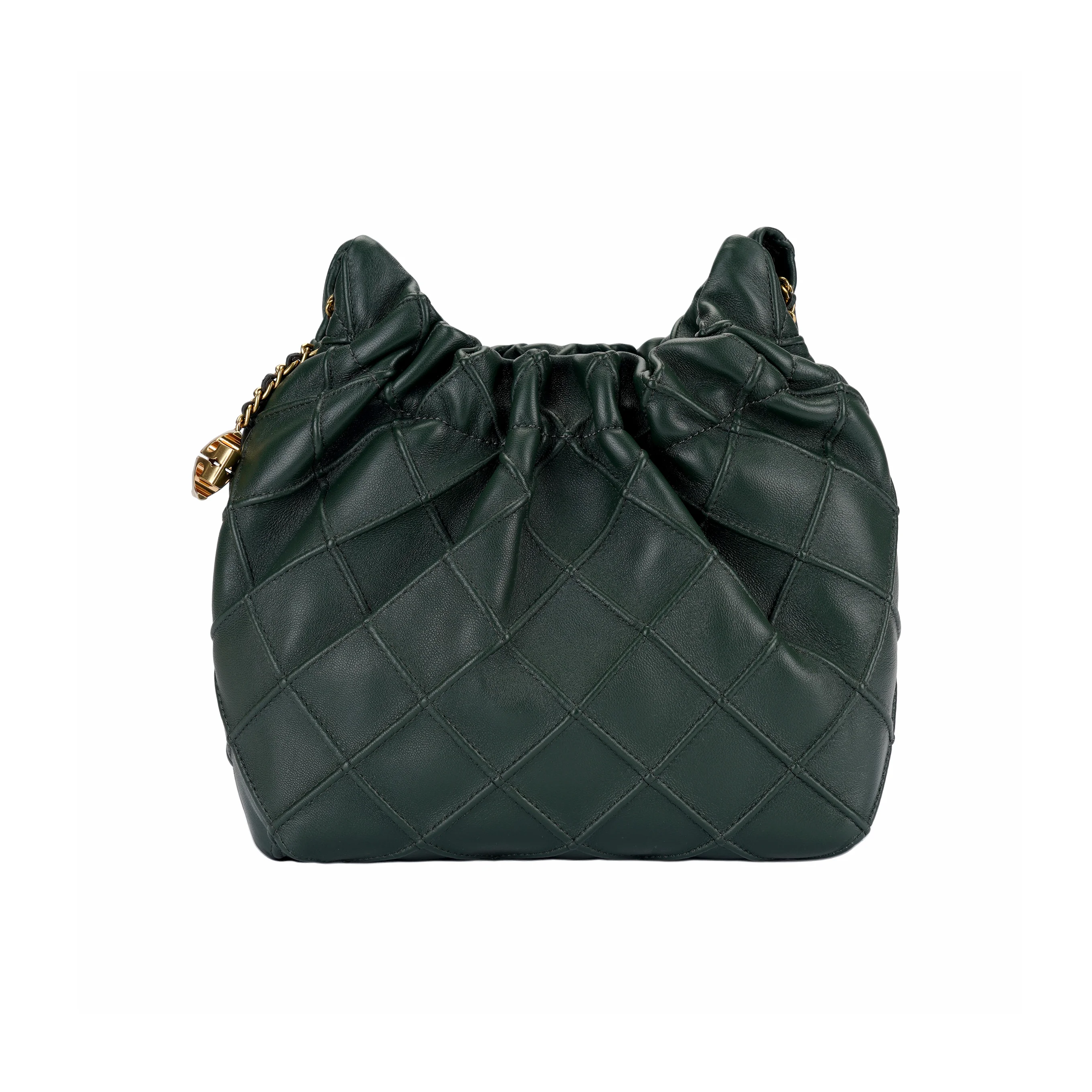 Bolsa de Ombro TORY BURCH Fleming em Couro de Ovelha, Bolsa Transversal Mini Feminina Verde
