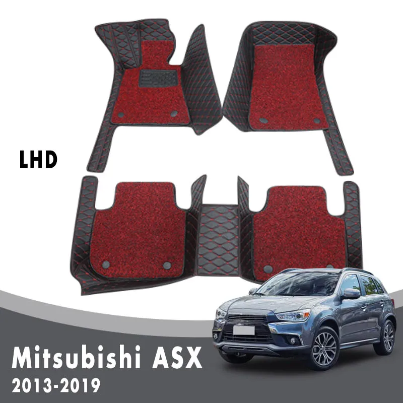 

Luxury Double Layer Wire Loop Car Floor Mats Carpets For Mitsubishi ASX 2019 2018 2017 2016 2015 2014 2013 Auto Accessories Rugs