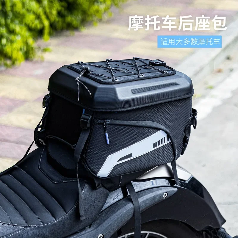 Large Capacity Motorcycle Rear Seat Bag Waterproof Tail Storage Backpack for Riding Travel Gear Anti Splash Helmet Carrier