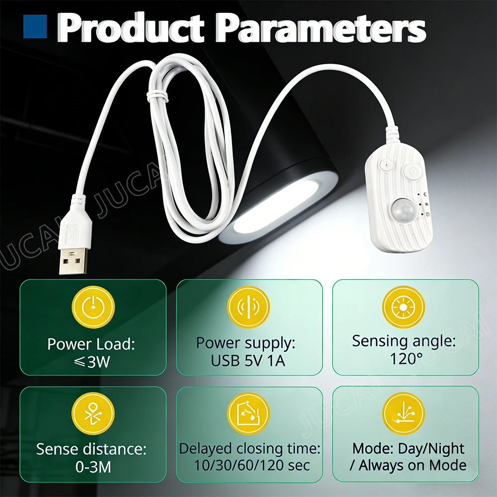 5V Dimmer/USB PIR Motion Sensor Box For USB Interface Strip Light Smart Automatic Motion Detection For Stair Closet Kitchen