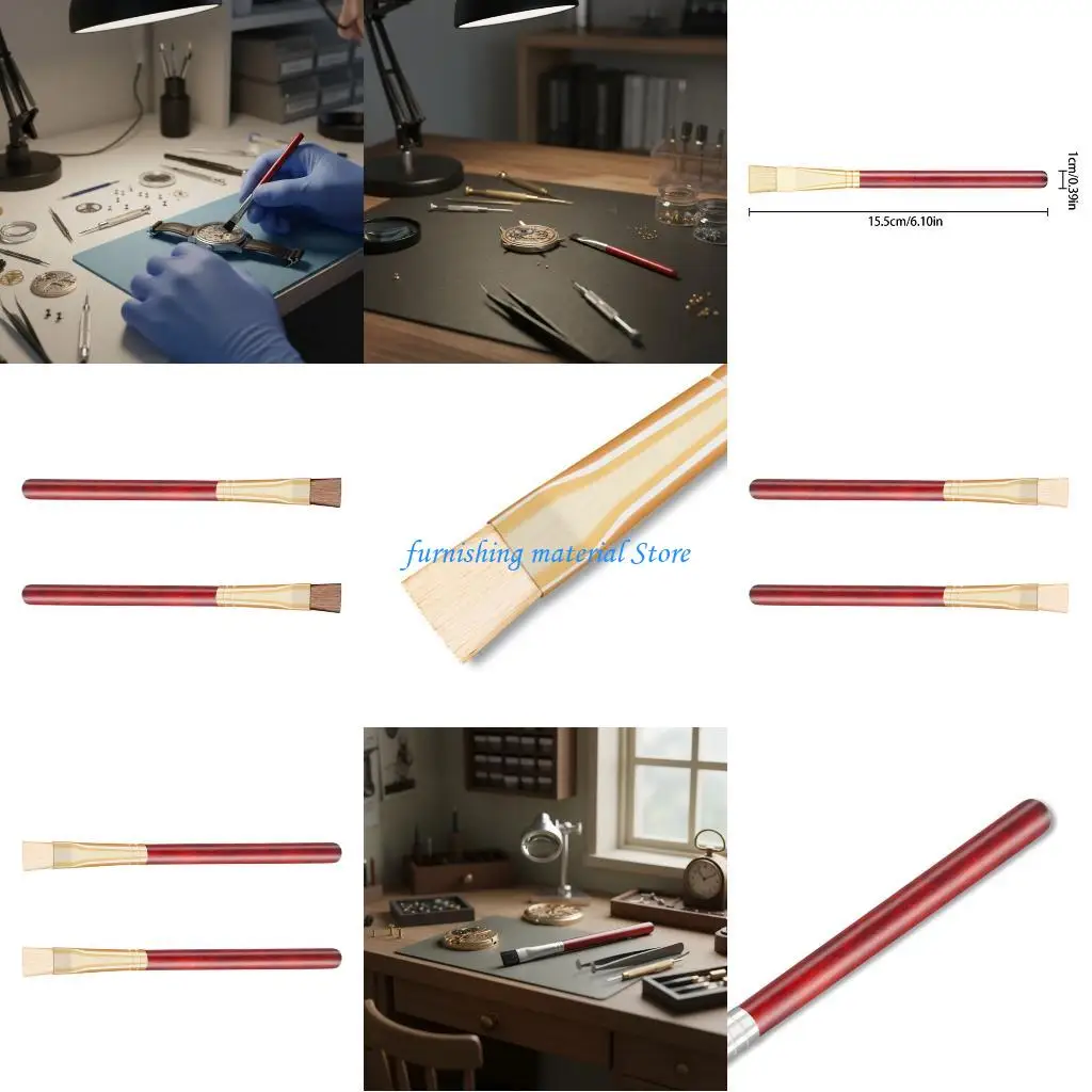 

Y5GD 2 Professional Grades Clock Cleaning Brushes Soft Bristles and Ergonomic Design