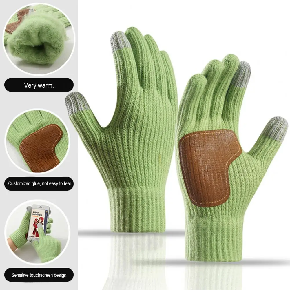 قفازات تركيز الحرارة قفازات الشتاء لمس للرجال والنساء قفازات محبوكة دافئة مع النخيل المضادة للانزلاق للخارجية لفصل الشتاء