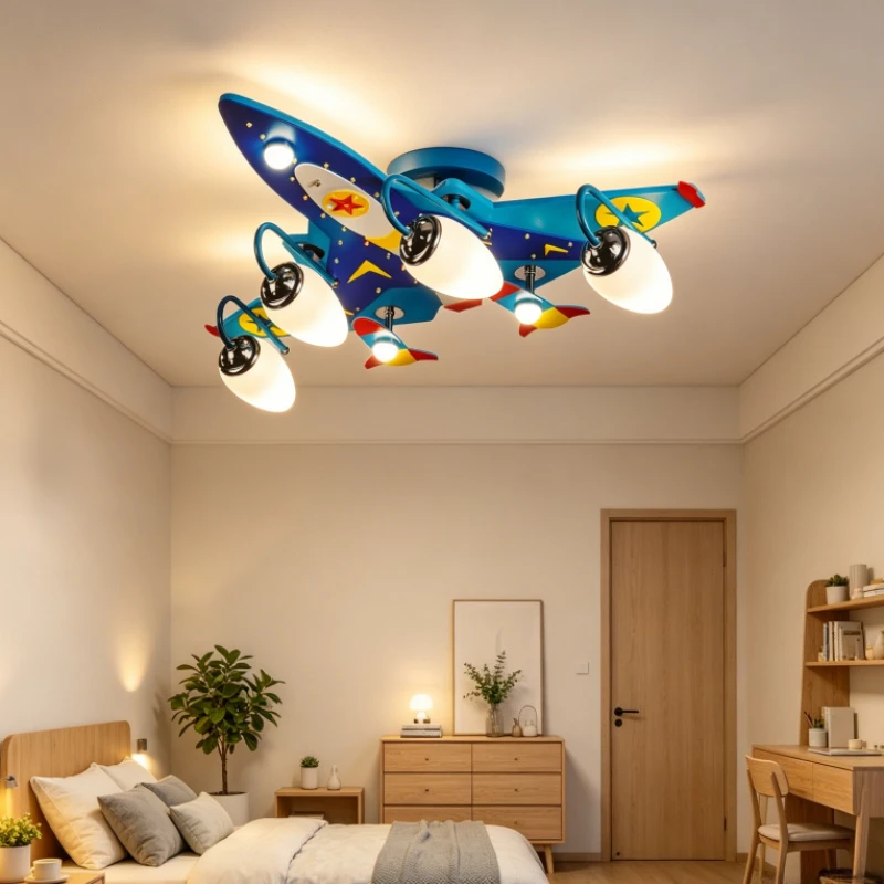 Modern Cartoon Ceiling Lamp LED Minimalist Creative Children's Room Kindergarten Daycare Creative Airplane Shaped Light