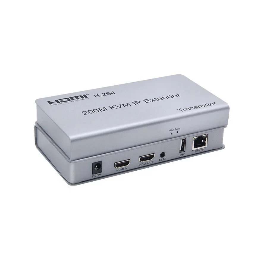 High Quality 1080p KVM Extender For HDTV 200M IR Video Transmission Includes USB & KVM Metal Wireless HD Extender With Adaptor