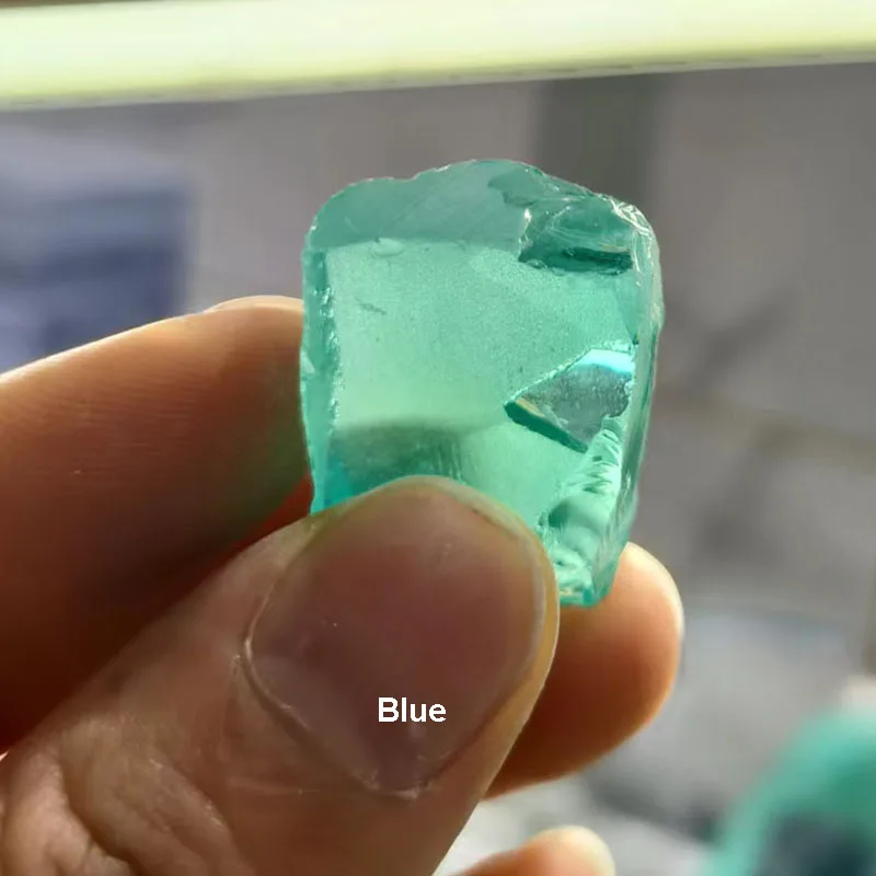 250g/Lot Paraiba Blue/Green Color Synthetic Cubic Zircon Stone Raw Material For Gemstone Making/Decoration