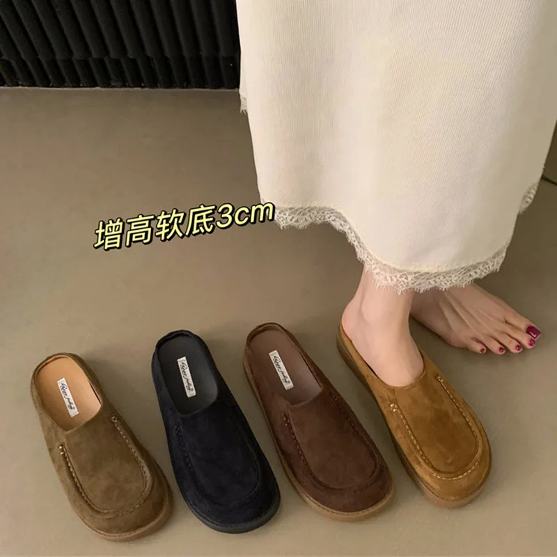 Slippers Beach Outside Footwear 2024 Slides Women Mules Shoes Fashion Brown Female Outside Ladies Slippers Sandals Shoes New