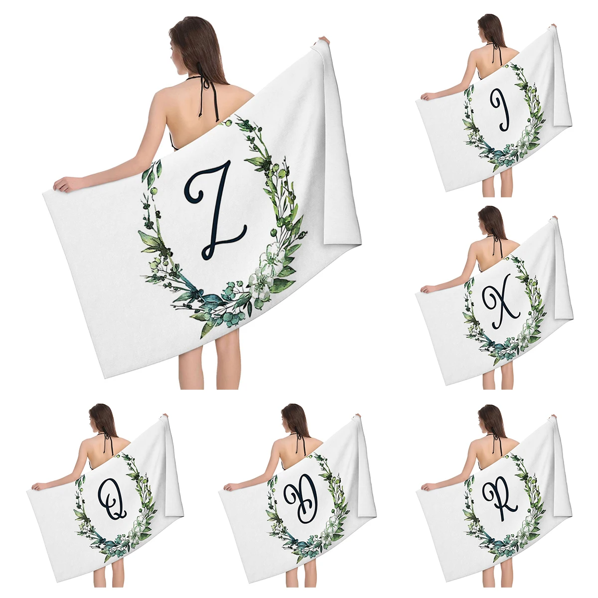 Home bath towels for the body towels bathroom letters and flower quick drying microfiber beach towel man and women large sports