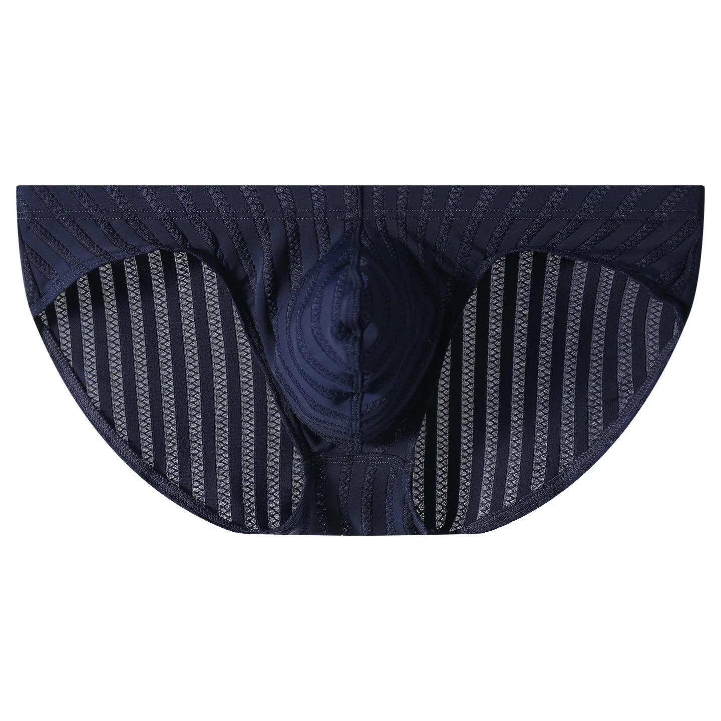 Men's Bulge Briefs Mesh Jacquard Low Waist Ice Silk Striped Textured Soft  Contour Pouch Comfortable Elastic Athletic Underpants