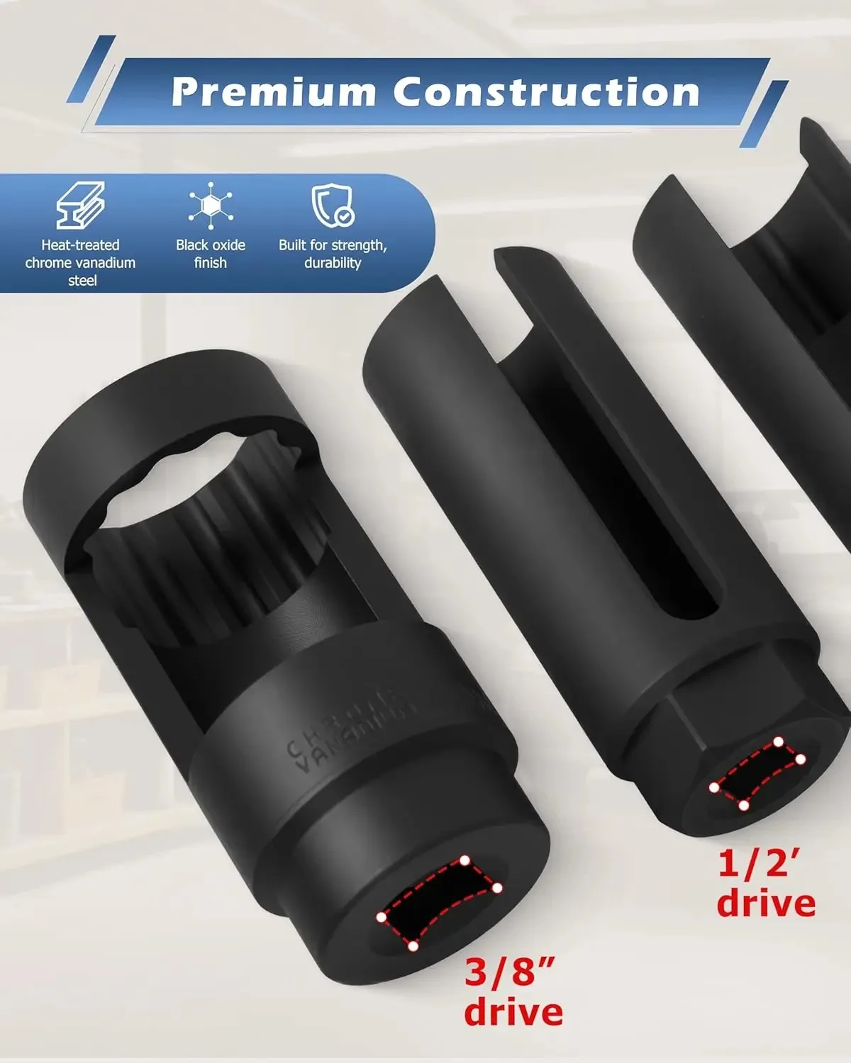 3/5/7/10-teiliges Universal-Sauerstoffsensor-Steckschlüssel-Set O2 Lambda-Sensor Demontagewerkzeug-Kit Kfz-Sensor-Entferner und -Installationswerkzeug-Set – Detail 10