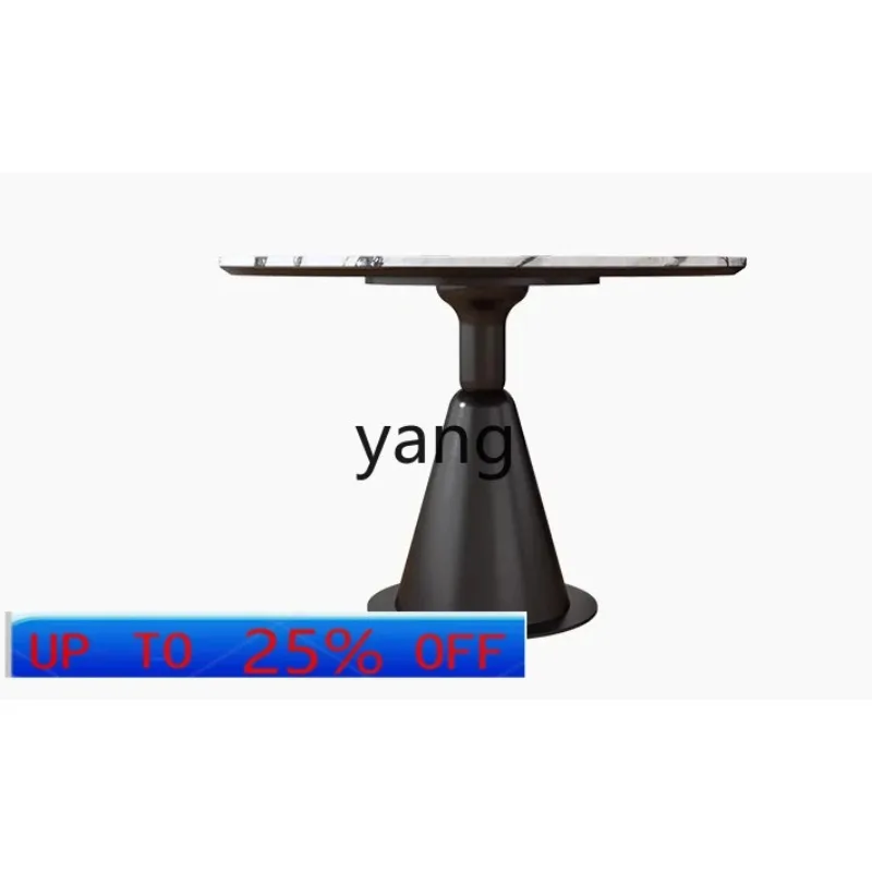 

Lhh French round marble dining table household small apartment light luxury stone modern simplicity
