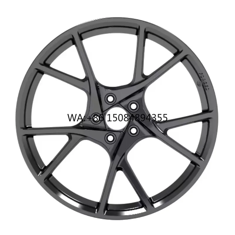 

High Performance Top Grade Gloss Black Wheels, Custom Hub Cap Available, High Strength Alloy Rims For Vehicle Refitting