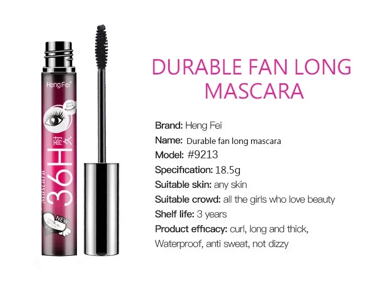 High Qualit 36H Waterproof Smooth Lengthening Volumizing Defining Long Curl LashesNatural Thick Holding 4D Makeup Black Mascara