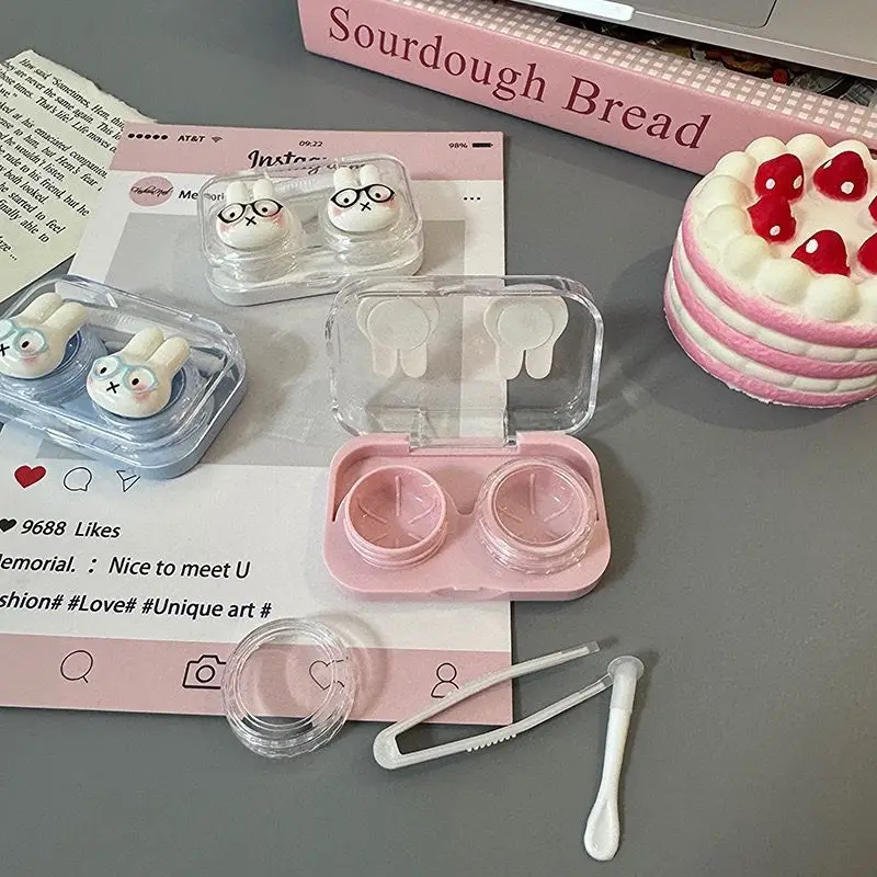 Cartoon Kawaii New Style Ins Tide Contact Lens Case Portable and Compact Leak Proof Companion Box Girly Heart Good Looks Miffy