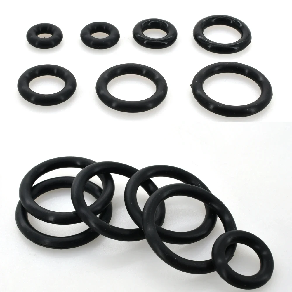 100-500pcs CS1mm OD4mm-50mm Black High Temperature Oring Gasket Washers VMQ O-ring silicone Insulated Sealing Thickness Rubber