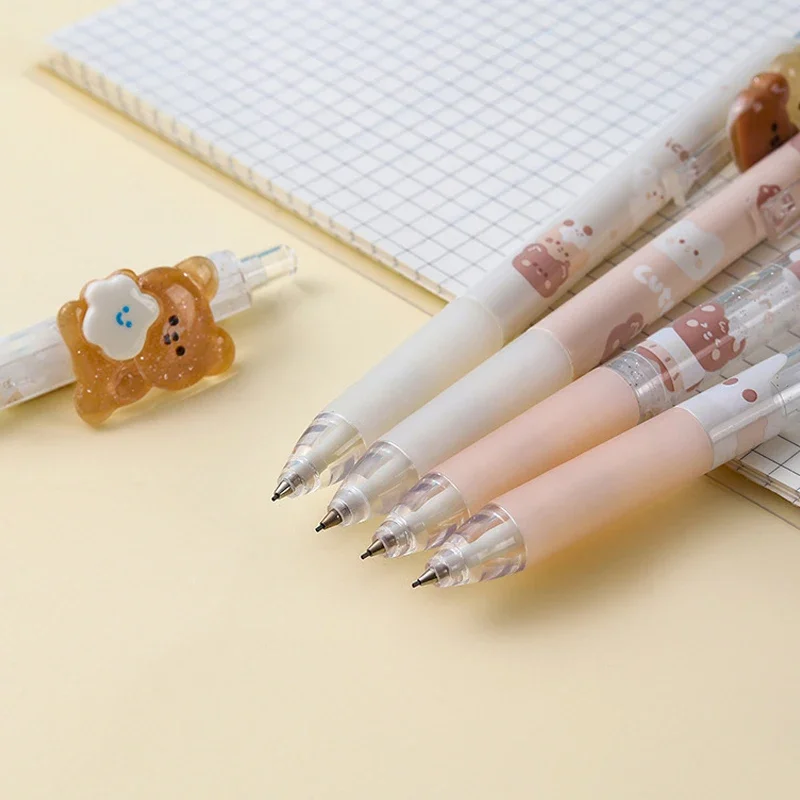 Crayons mécaniques Kawaii Ice Cream Bear, crayons automatiques mignons, papeterie coréenne pour enfants, outil de dessin et d'écriture, fournitures de bureau, 2 pièces