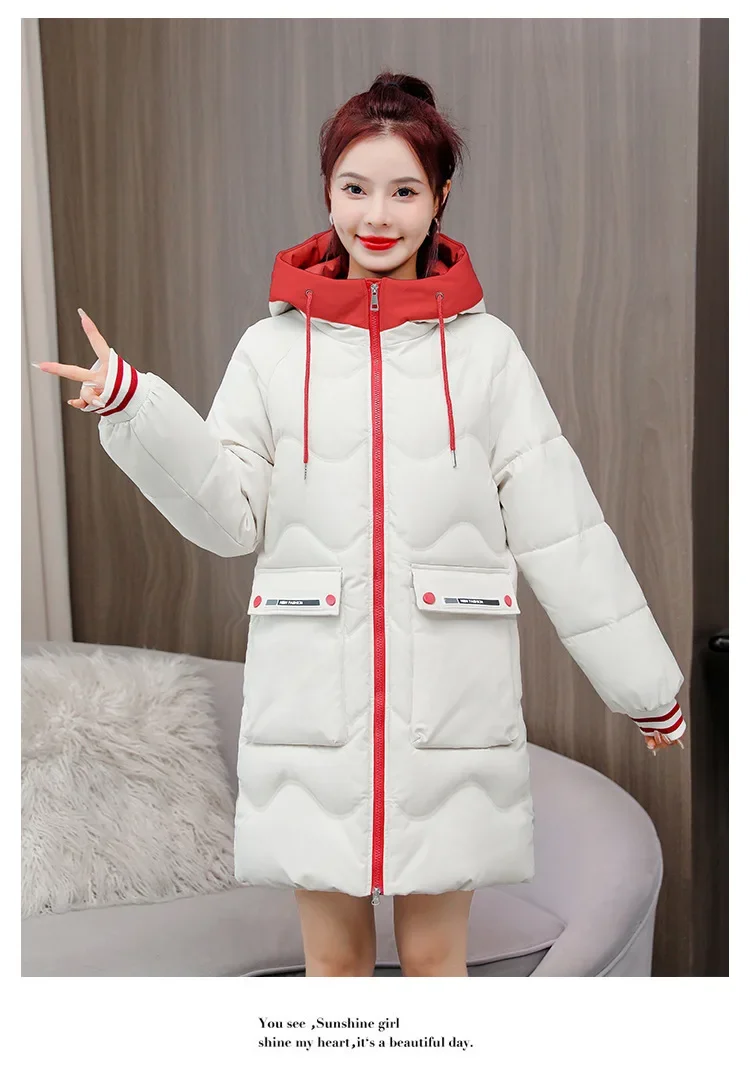 

New Women Winter Jacket Women Long Warm Thicken Cotton Coat Korean Loose Plus Size Parkas Winter Hooded Outwear Basic Coat
