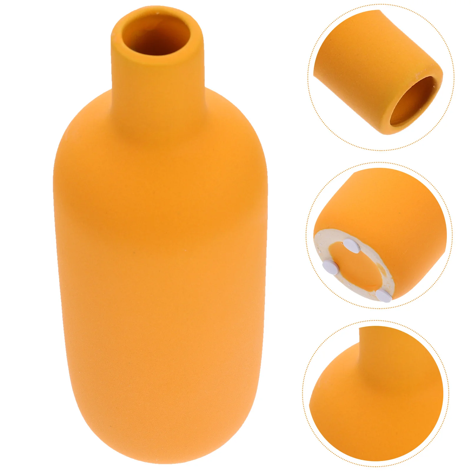 

Ceramic Flower Vase Sturdy Simple Round Edge Desktop Flowerpot Modern Dry Flower Holder Ceramic Vase Bedroom Flowerpot